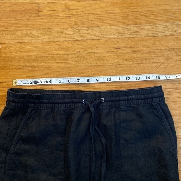 LORD and Taylor linen skirt navy blue slits scalloped hem pockets size small - Picture 10 of 14